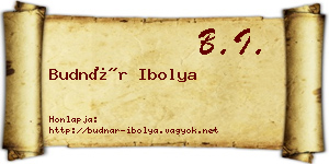 Budnár Ibolya névjegykártya